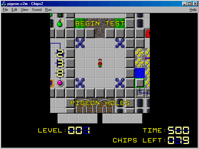 "Pigeon Holes" is the name of this level for Chip's Challenge II
